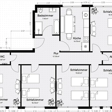 Appartement Premium Quartier One - Ideal Fuer Familien & Teams, 5 Zimmer, 2 Parkplaetze *